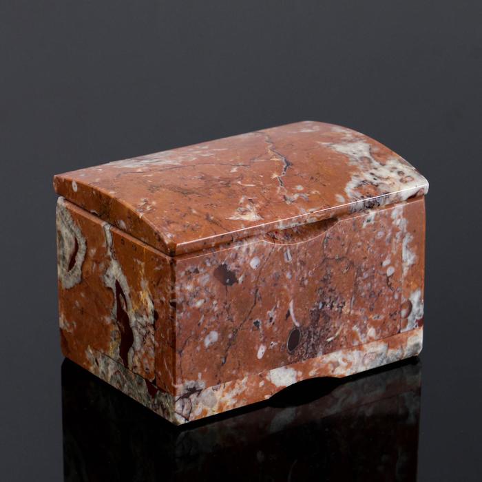 Ларец Сундучок, 10х7х6,5 см, натуральный камень, креноид