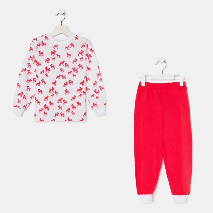 Пижама для девочки НАЧЁС, цвет белый/красный, рост 98 см