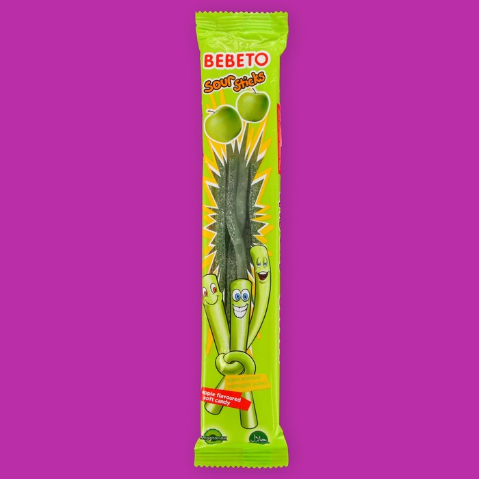 фото Жевательный мармелад bebeto sour sticks, со вкусом яблока, 35 г