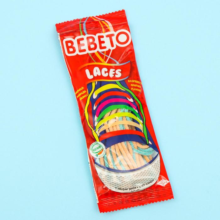 Жевательный мармелад BEBETO LACES, 75 г жевательный мармелад bebeto wacky sticks со вкусом тутти фрутти и ванили 75 г