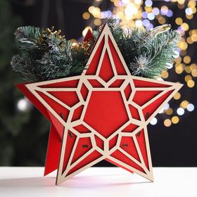 Ящик подарочный деревянный 'Красная звезда' 25,6х11,3х25,1 см Ош