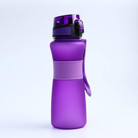 

Бутылка для воды 900 мл, крышка на защелке, матовая, фиолетовая, 8.5х26 см