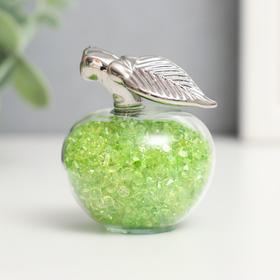 Сувенир стекло 'Зелёное яблочко со стразами' 4,5х4х4 см Ош