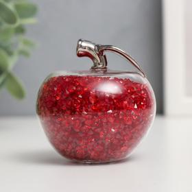 Сувенир стекло 'Красное яблочко со стразами' 6,5х6х6 см Ош