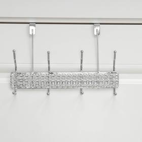 

Вешалка надверная Доляна «Витая», 4 двойных крючка, 32,7×22×8,5 см, цвет хром