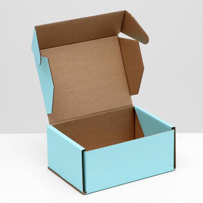 Коробка самосборная, голубая, 22 х 16,5 х 10 см,