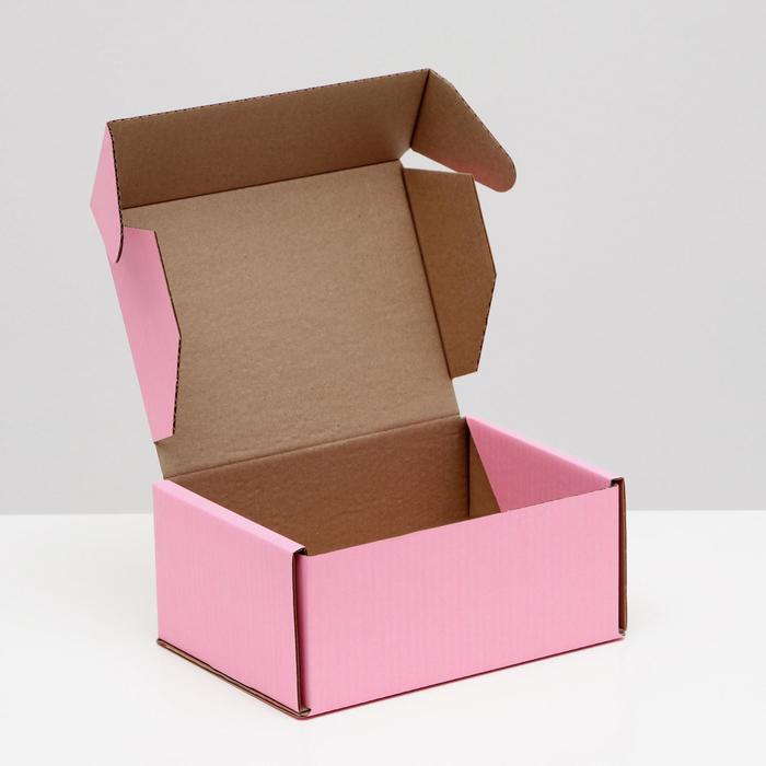 Коробка самосборная, розовая, 22 х 16,5 х 10 см,