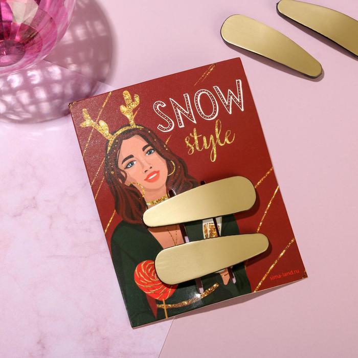 

Набор заколок на подложке "Snow style", размер 5,5 x 1,5 см