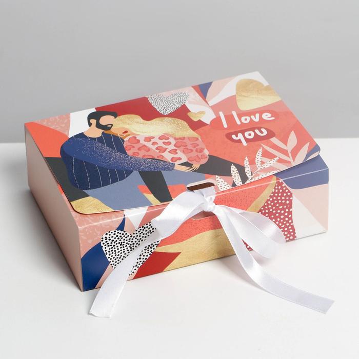 

Коробка подарочная складная, упаковка, «I love you», 16.5 х 12.5 х 5 см