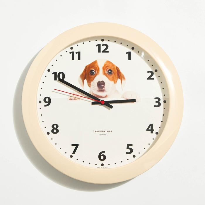 фото Часы настенные "милый пёс", d=30.5 см тройка