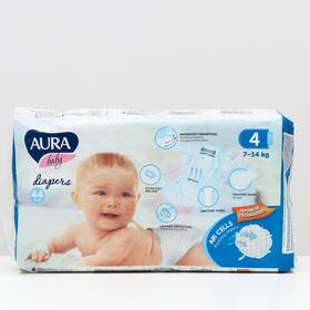 

Подгузники одноразовые для детей Aura Baby 4/L7-14кг jambo-pack44штКК/4
