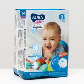 Подгузники одноразовые для детей Aura Baby 3/M 4-9 кг small-pack 14шт Ош