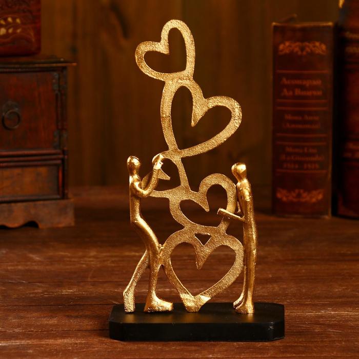 Сувенир "Место любви" алюминий, дерево 15,2х7,6х26,7 см (золотое покрытие)