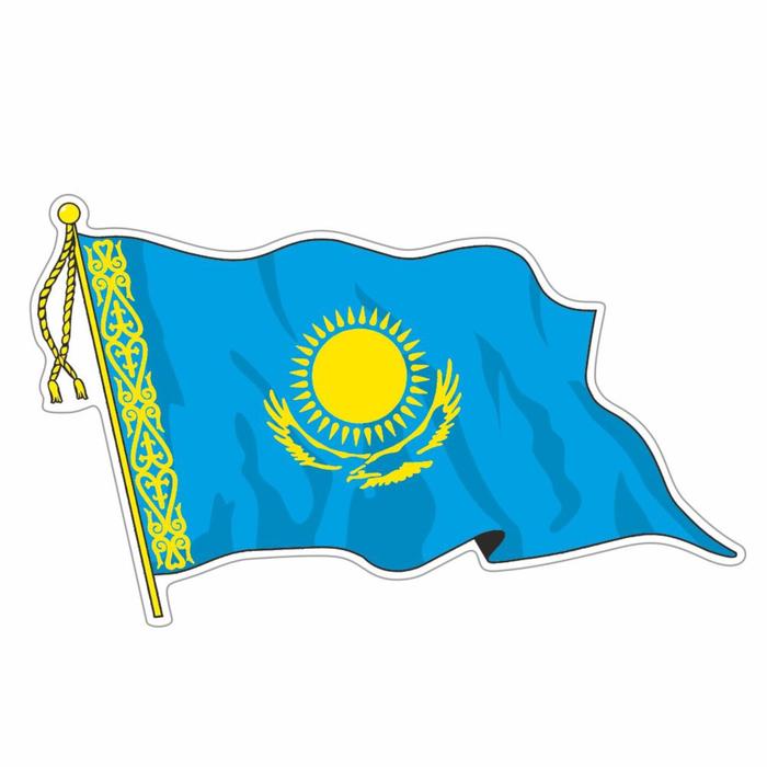 Наклейка Флаг Казахстана, 21,5 х 15 см