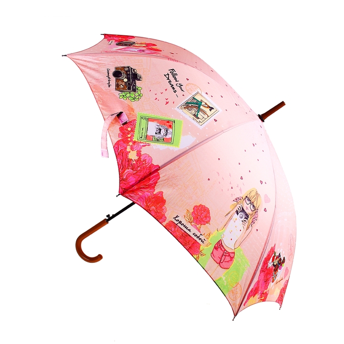 Зонт-трость "Романтика", d = 106 см, 8 спиц