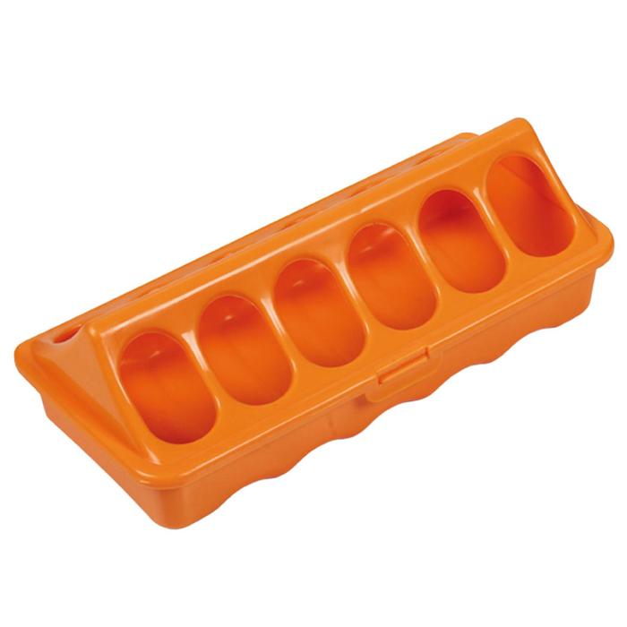 Кормушка-поилка лотковая 20 см пластик для цыплят оранжевый 2069см 253₽