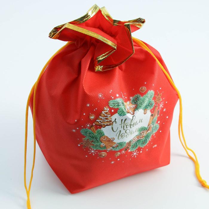 мешок подарочный тепла 28 х 28 см 1 5 см Мешок подарочный «С новым счастьем», 28 х 28 см +/- 1.5 см