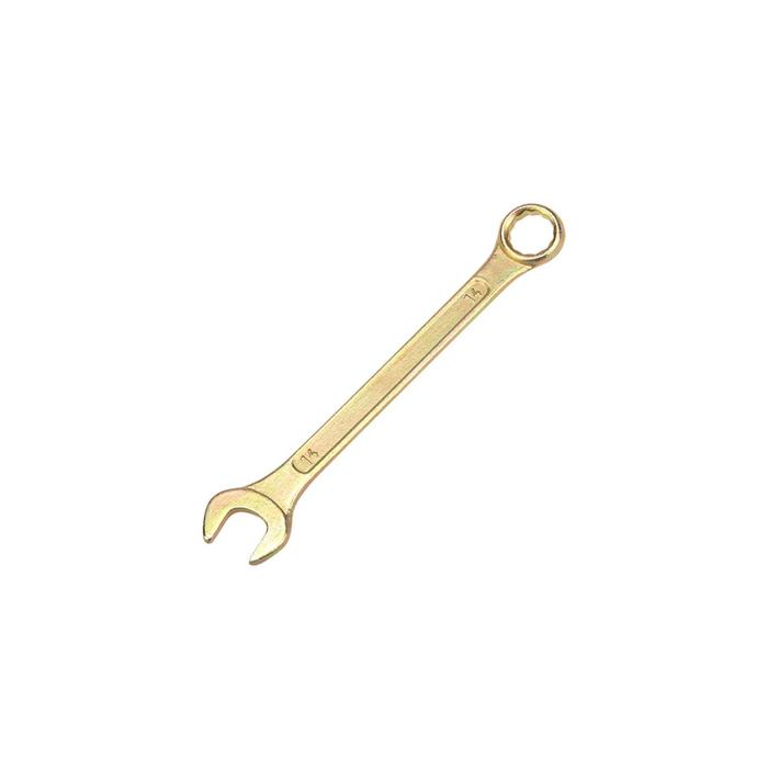 цена Ключ комбинированный REXANT 12-5809-2, желтый цинк, 14 мм