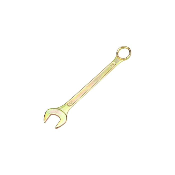 цена Ключ комбинированный REXANT 12-5815-2, желтый цинк, 24 мм
