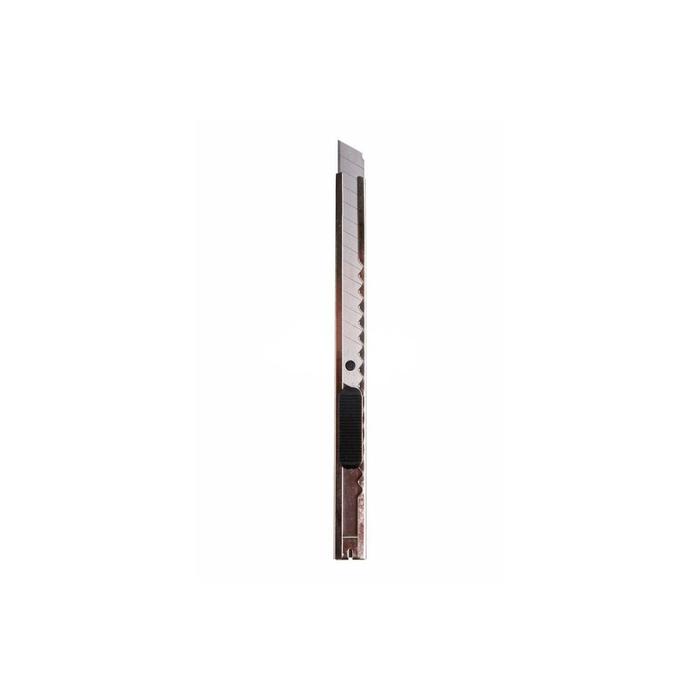 фото Нож rexant 12-4906, металлический корпус, с клипсой, сегментированное лезвие, 9 мм