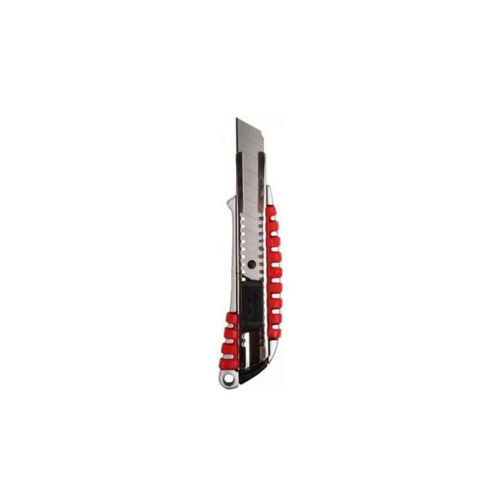 цена Нож REXANT 12-4900, металлический обрезиненный корпус, сегментированное лезвие, 18 мм