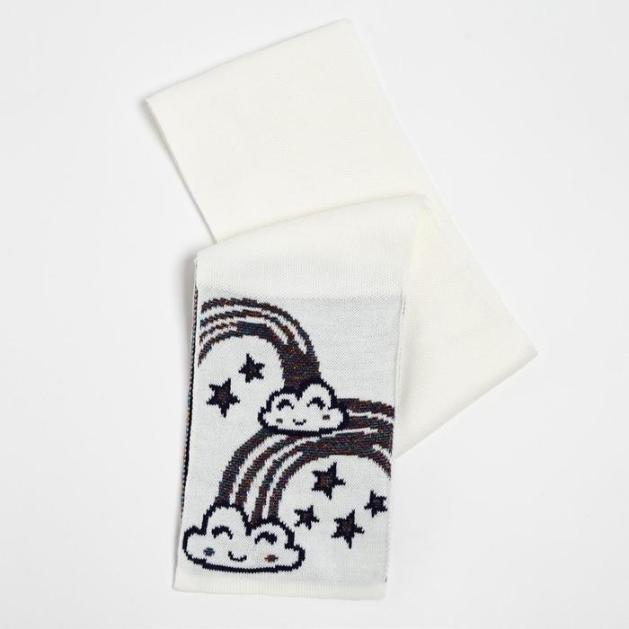 фото Снуд (шарф) для девочки, цвет молочный/единорог mikiviki