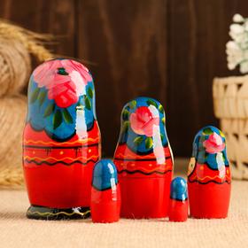 

Матрешка "Матрёна в платочке" 10-11см, 5 кукольная, ручная работа