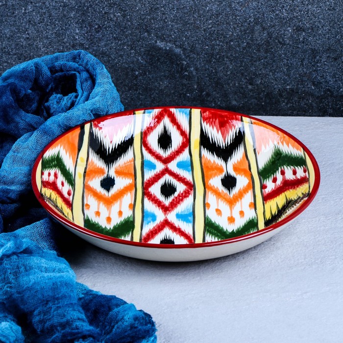 Ляган Риштанская Керамика Атлас, 25 см, разноцветный чайник риштанская керамика атлас 1600 мл разноцветный
