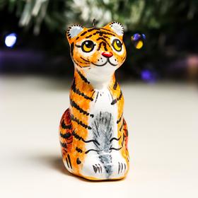 

Ёлочная игрушка "Тигренок", ярославкая майолика