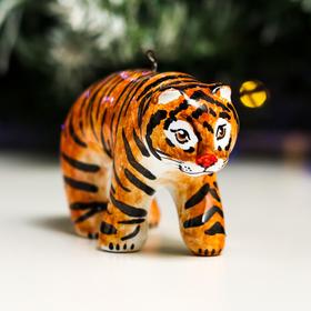 

Ёлочная игрушка "Тигр натуральный идущий", ярославкая майолика