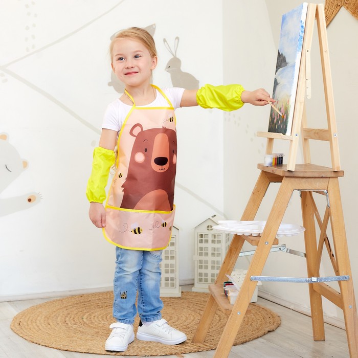 Набор детский для творчества Collorista «Мишка» фартук 49 х 39 см и нарукавники 25 х 8 см