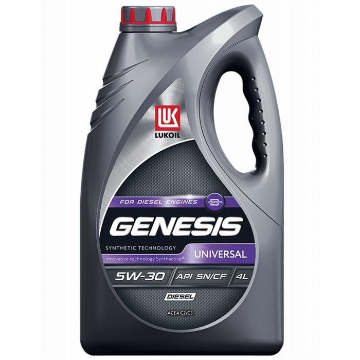 фото Масло моторное лукойл genesis universal diesel 5w-30, канистра, 4 л