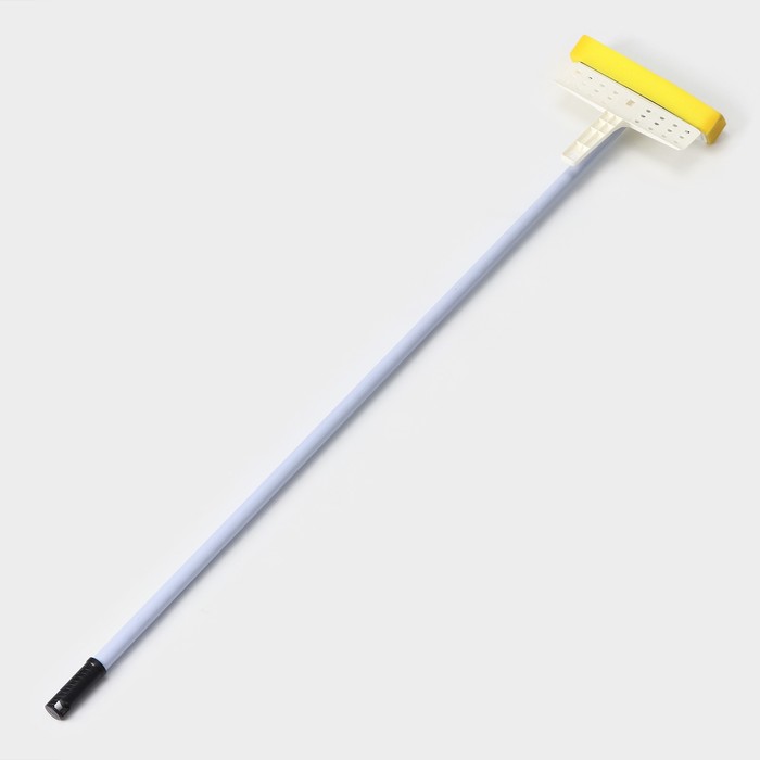 Окномойка с отжимом, металлическая ручка, насадка поролон, пластиковый отжим, 21,5×76×105 см