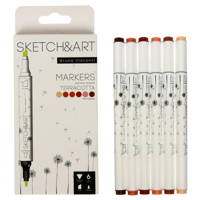 Набор художественных маркеров 6 цветов SKETCH&ART 