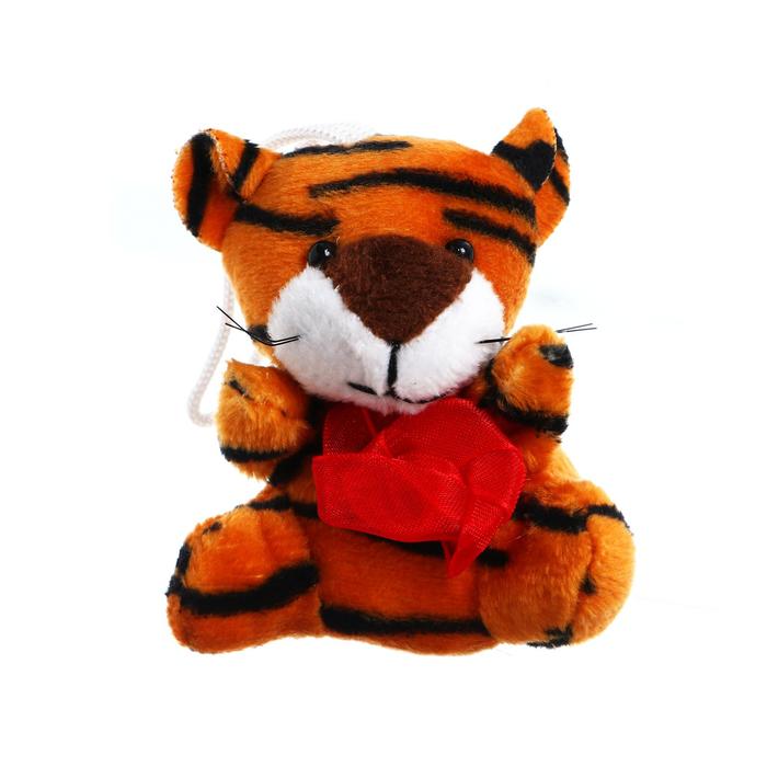 Мягкая игрушка «Тигр с цветком», на подвесе, цвета МИКС