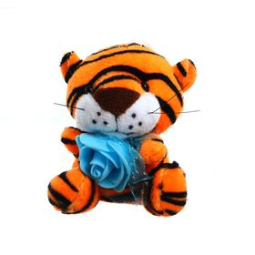 Мягкая игрушка «Тигрёнок с цветком», 8 см, на подвесе, цвета МИКС Ош