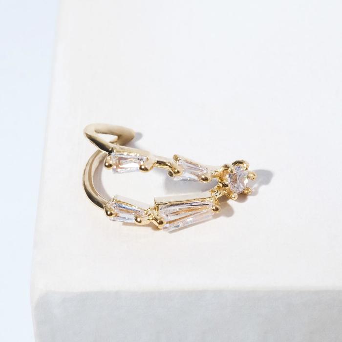 

Серьга "Кафф" виктори, цвет белый в золоте