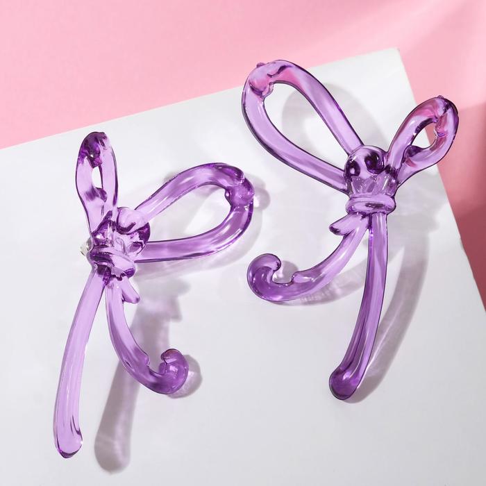 

Серьги акрил "Узелок" бантик, цвет фиолетовый