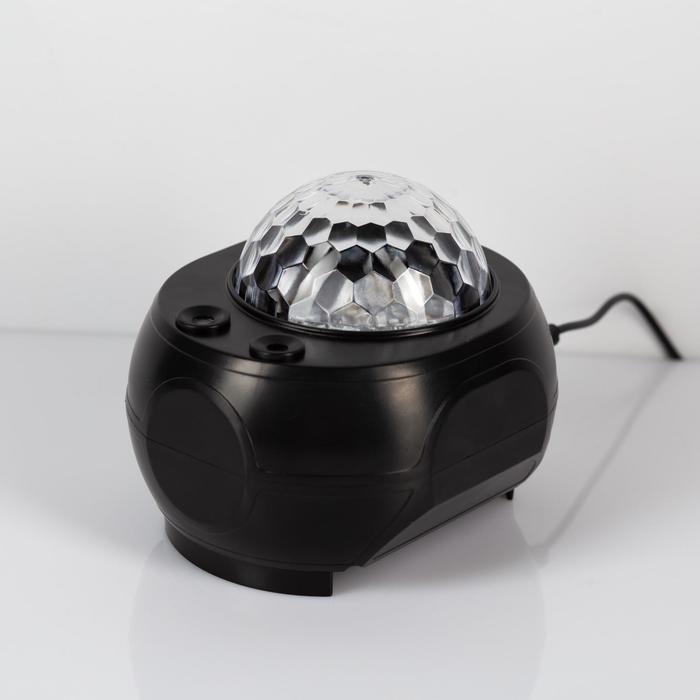 Диско шар-проектор "Вселенная", лазерный, d=11 см, Bluetooth, реаг. на звук, MicroUSB, пульт   69784