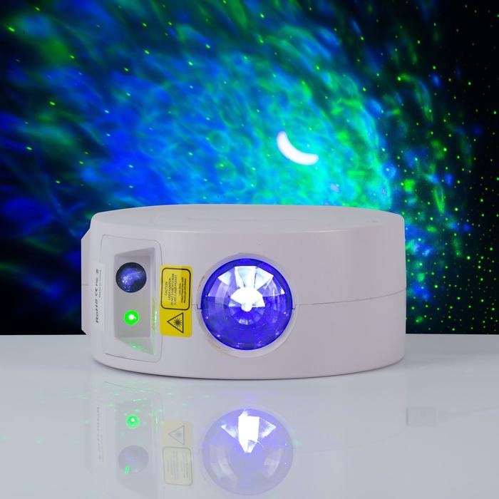 фото Лазерный проектор "звездное небо", d=14 см, usb, microusb, bluetooth, реагирует на звук,rgb 697844 luazon lighting