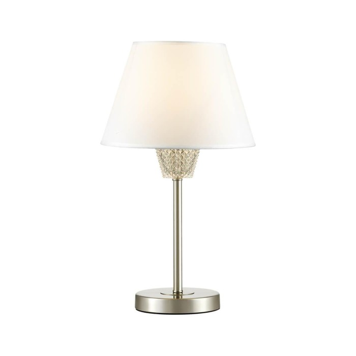 Настольная лампа ABIGAIL, E14 1x40Вт, цвет никель, белый, стеклянный декор