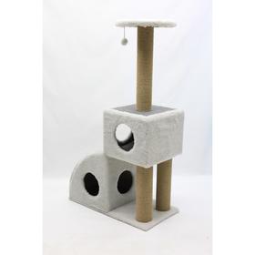 

Игровой комплекс с 2 домиками, джут, 70 х 34 х 120 см, светло-серый