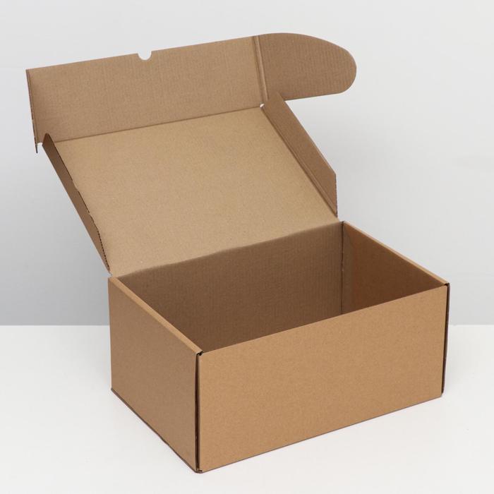 Коробка самосборная "Почтовая", бурая, 40 х 27 х 18 см,