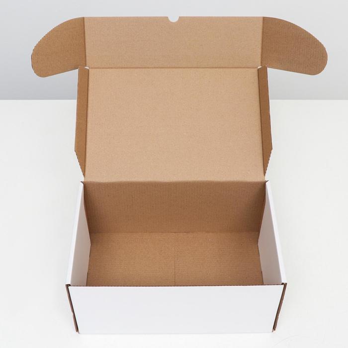 Коробка самосборная "Почтовая", белая, 40 х 27 х 18 см,