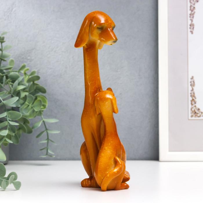 

Сувенир полистоун "Собака с щенком" рыжие 20,5х9х6 см