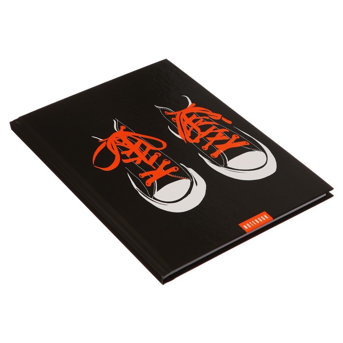 фото Колледж - тетрадь в твёрдой обложке, формат а5, 64 листов в клетку "кеды" (оранжевый) блок офсетный calligrata