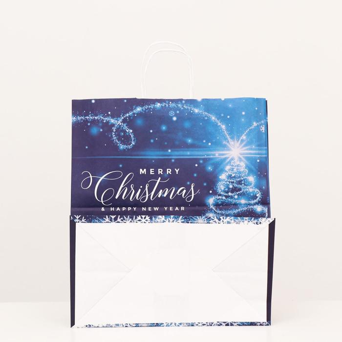 

Пакет крафт "Merry Christmas", 32 х 19,5 х 37 см