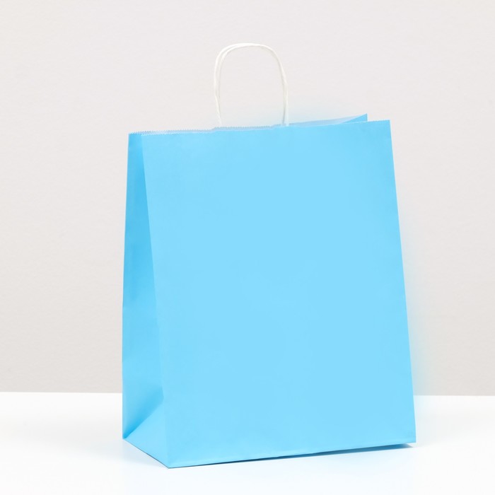 Пакет крафт Радуга голубой, 22 х 12 х 27 см