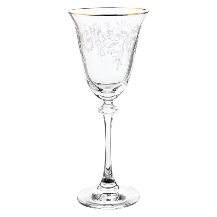 Набор бокалов для белого вина Asio, декор «Панто, затирка золото, отводка золото», 185 мл x 6 шт.