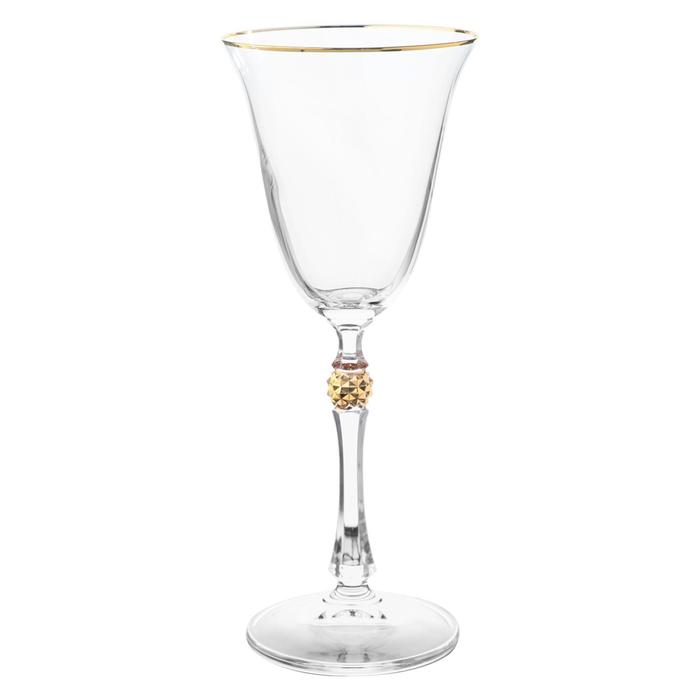 Набор бокалов для белого вина Parus, декор «Отводка золото, золотой шар», 185 мл x 6 шт. набор бокалов для белого вина parus 185 мл x 6 шт